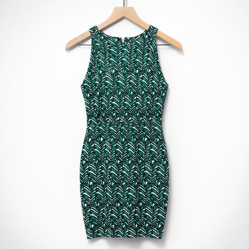 H&M Palm Patterned Halter Mini Dress (138)